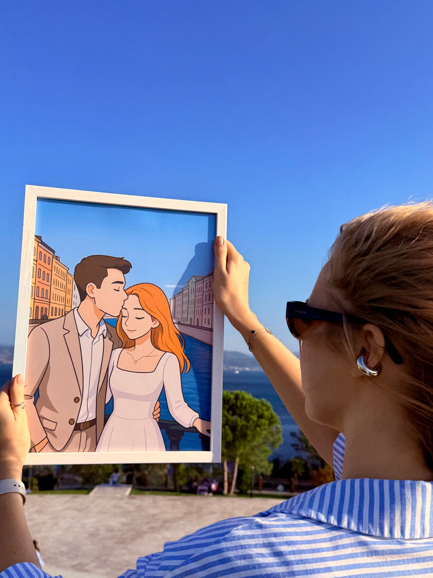 Kişiye Özel Karikatür Çift Tablosu 🖼️💛