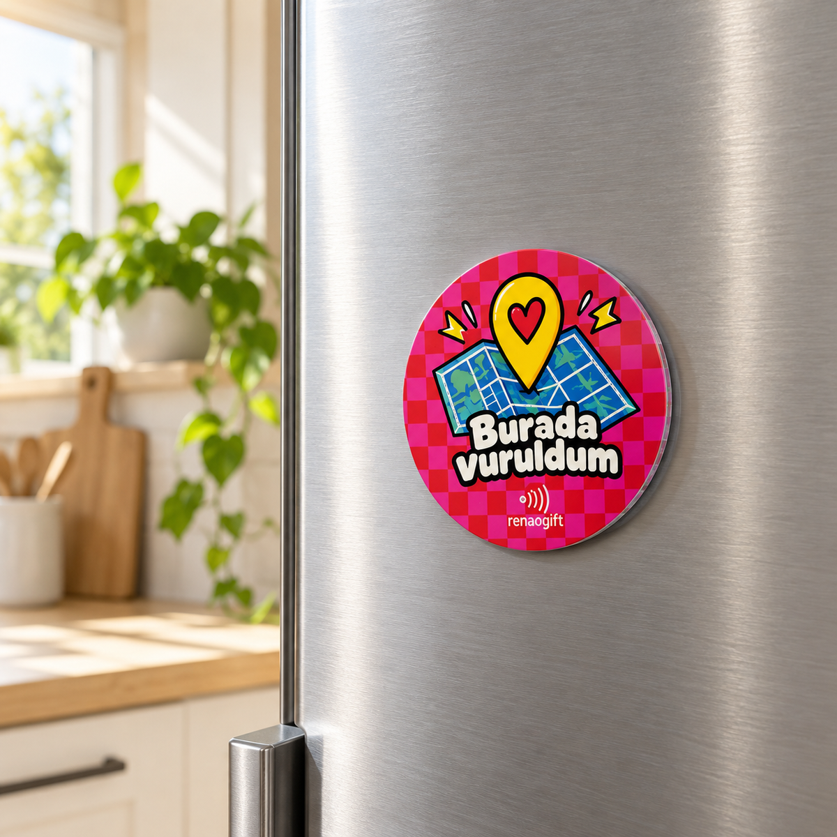 Burada Vuruldum – Kişiye Özel Konumlu Magnet