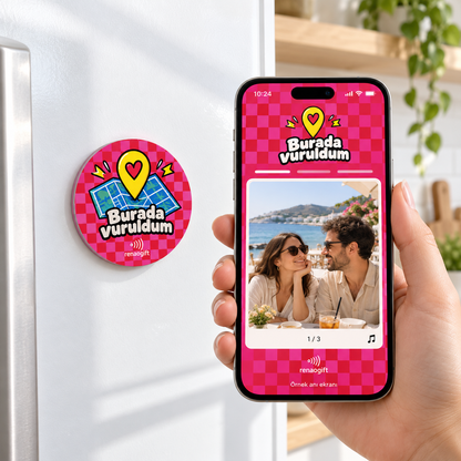 Burada Vuruldum – Kişiye Özel Konumlu Magnet