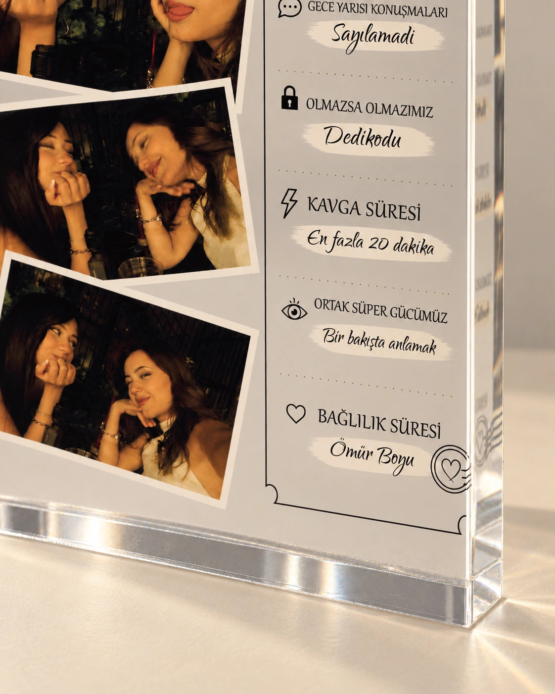 Baş Belasına Özel 3 Fotoğraflı Cam Blok