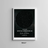 🌌✨ Kişiye Özel Yıldız Haritası Duvar Tablosu 🖼️