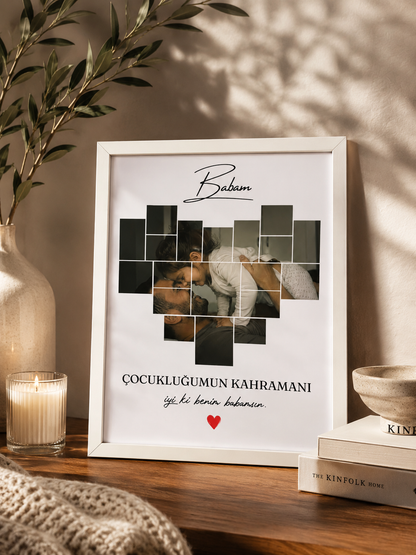 İyi Ki Benim Babamsın - Kişiye Özel Çerçeveli Tablo