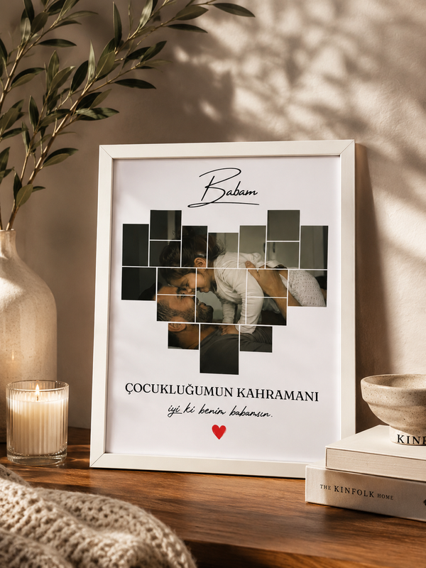 İyi Ki Benim Babamsın - Kişiye Özel Çerçeveli Tablo