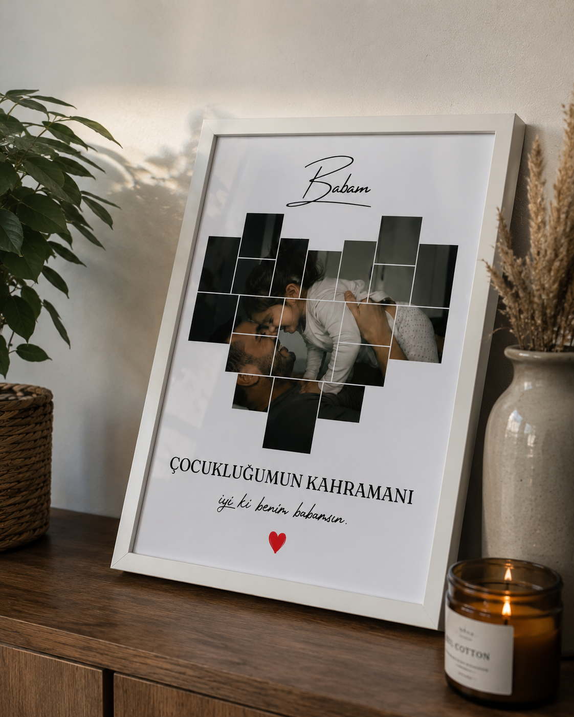 İyi Ki Benim Babamsın - Kişiye Özel Çerçeveli Tablo