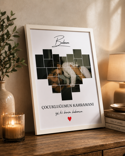 İyi Ki Benim Babamsın - Kişiye Özel Çerçeveli Tablo