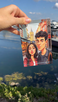 📸 Bir Fotoğraf, 😄 Bin Gülüş – ✍️ Karikatür Çift Portresi 💑🖼️