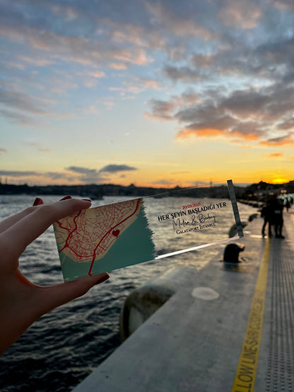Her Şeyin Başladığı Yer Map Anı Plaketi: Anılarınızı Sanata Dönüştürün!