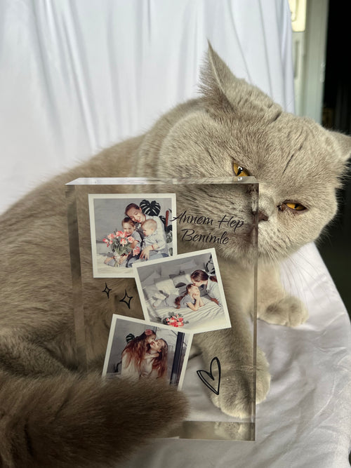 Annem Hep Benimle | Kişiye Özel Fotoğraflı Pleksi Hediye