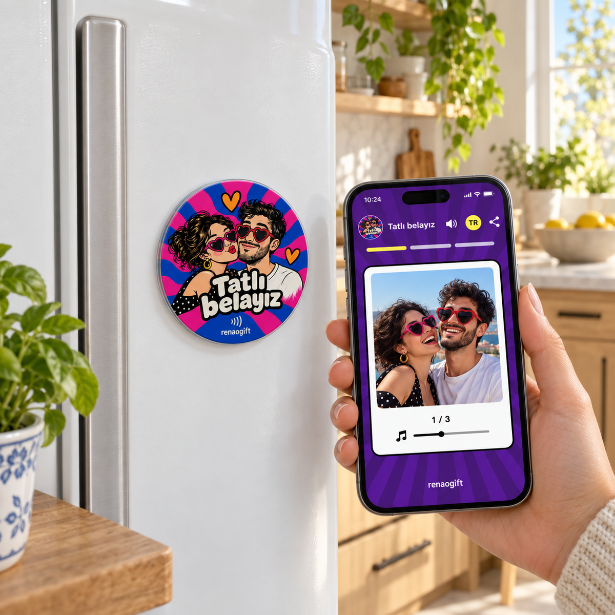 Tatlı Belayız – Kişiye Özel Fotoğraflı Magnet